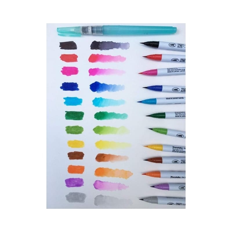 12 kpl ZIG Extra-Fine Brush -kynien sarja