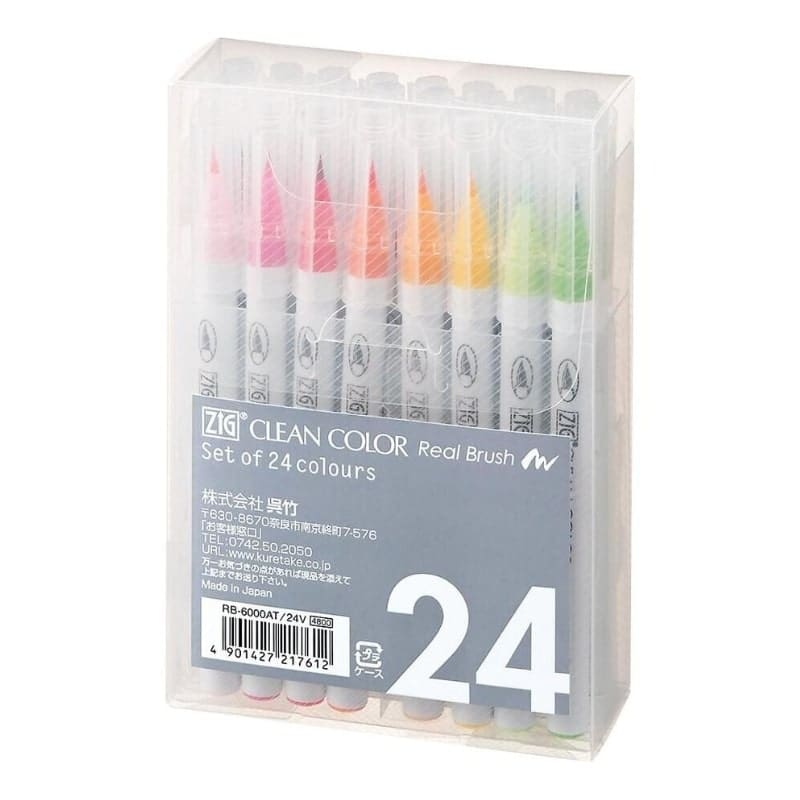24 kpl ZIG Extra-Fine Brush -kynän sarja