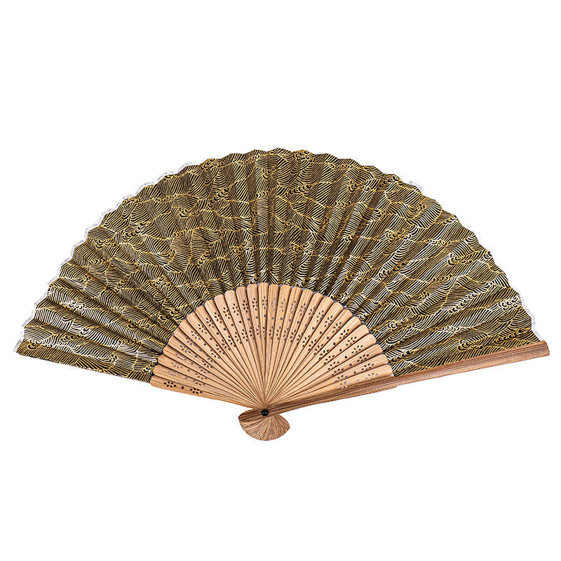 Japanilainen Viuhka Mino Washi - Mustat Aallot