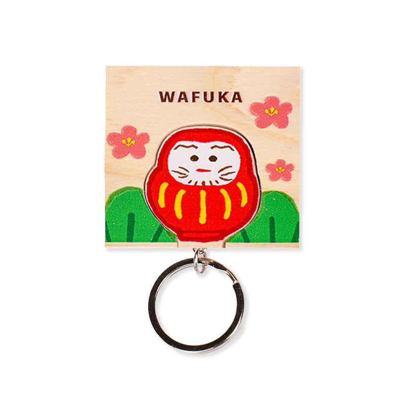 Japanilainen sypressi avaimenperä Daruma