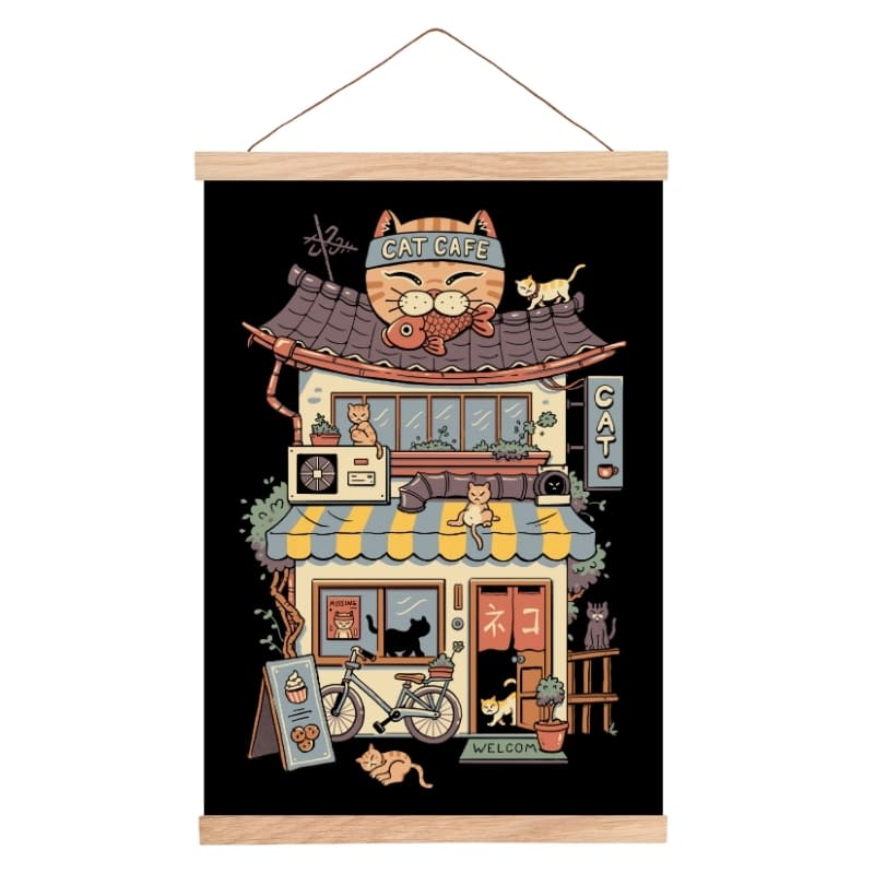 Japanilainen Neko Café -juliste - A3