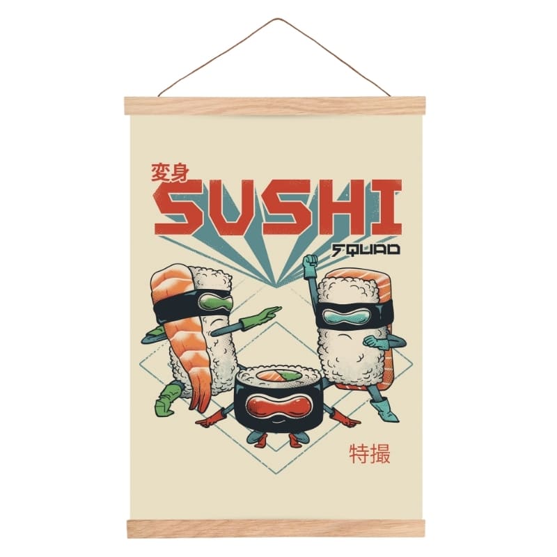 Japanilainen Sushi Squad -juliste - A3