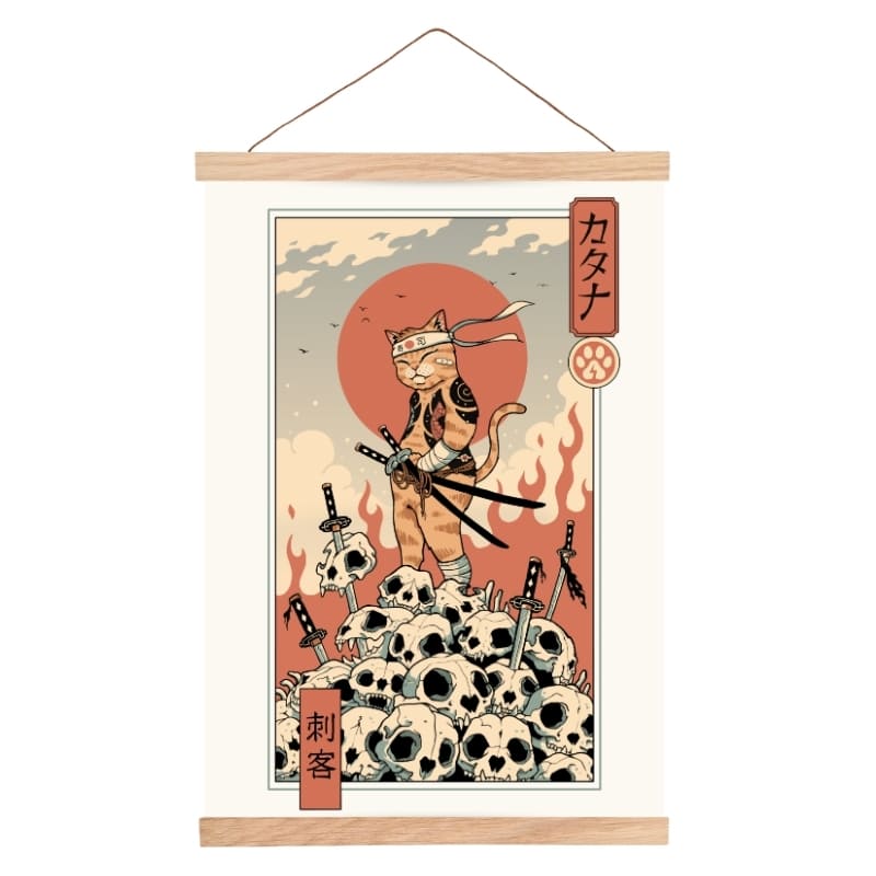 Japanilainen Ukiyo-e Neko Assassin -juliste - A3