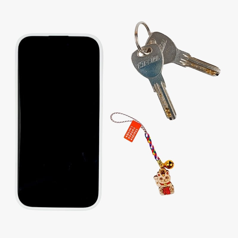 Avaimenperä - Key Maneki Neko Wood