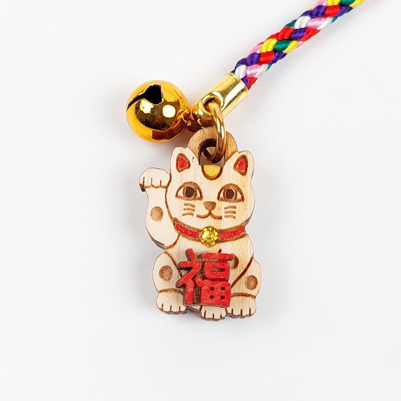 Avaimenperä - Key Maneki Neko Wood