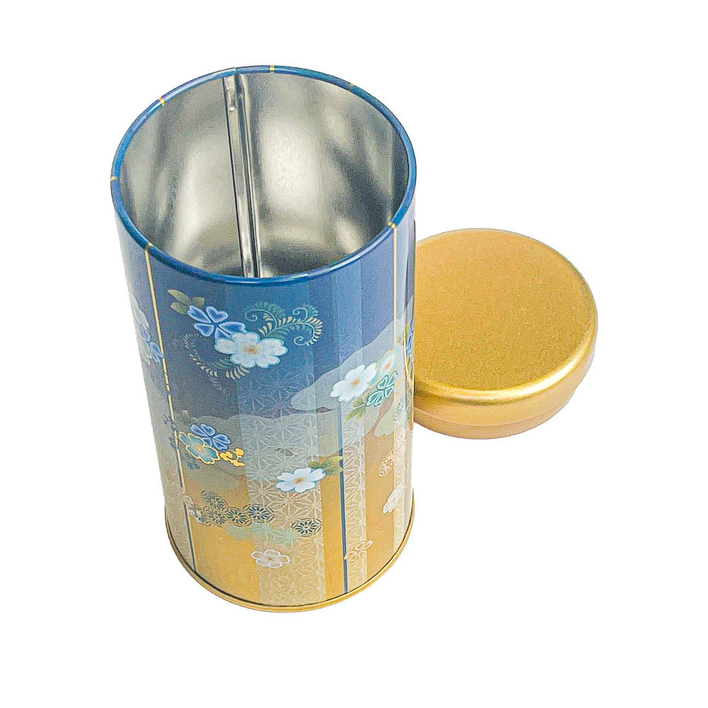 Sininen japanilainen metallinen teepurkki, Bokashi