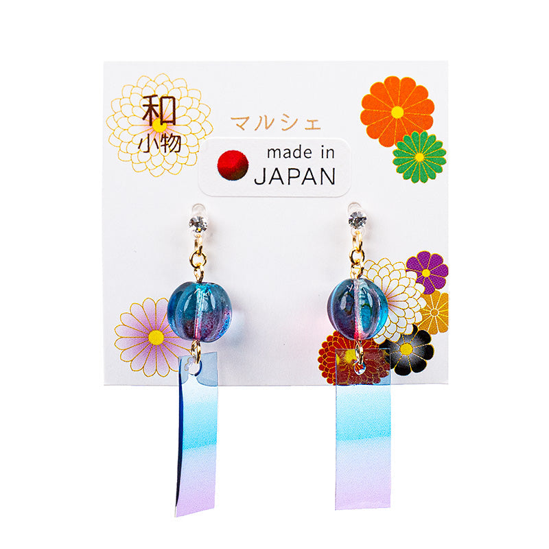 Japanilainen sininen kello korvakorut
