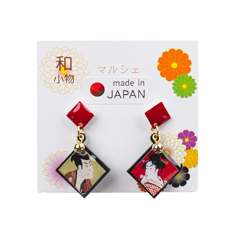 Japanilainen pari Ukiyo-e korvakorut