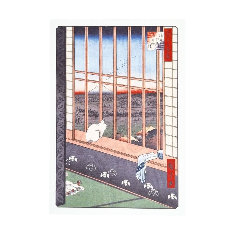 Japanilainen postikortti Asakusa Riisipellot