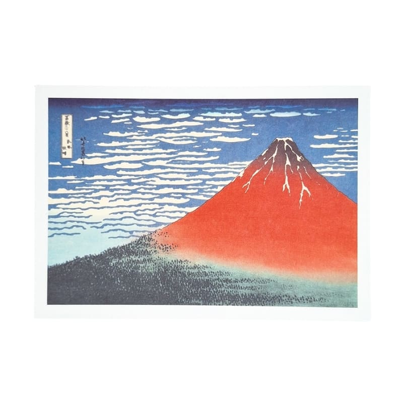 Japanilainen postikortti Mount Fuji Punainen