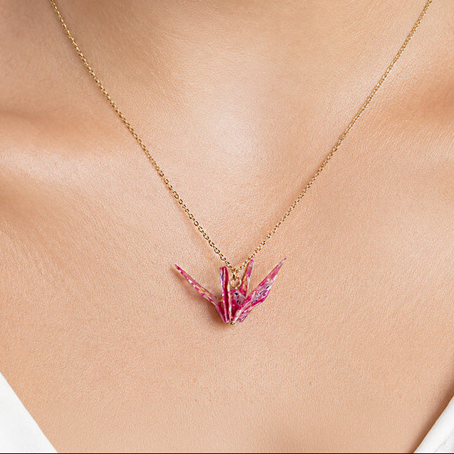Japanilainen Origami Crane riipus kaulakoru