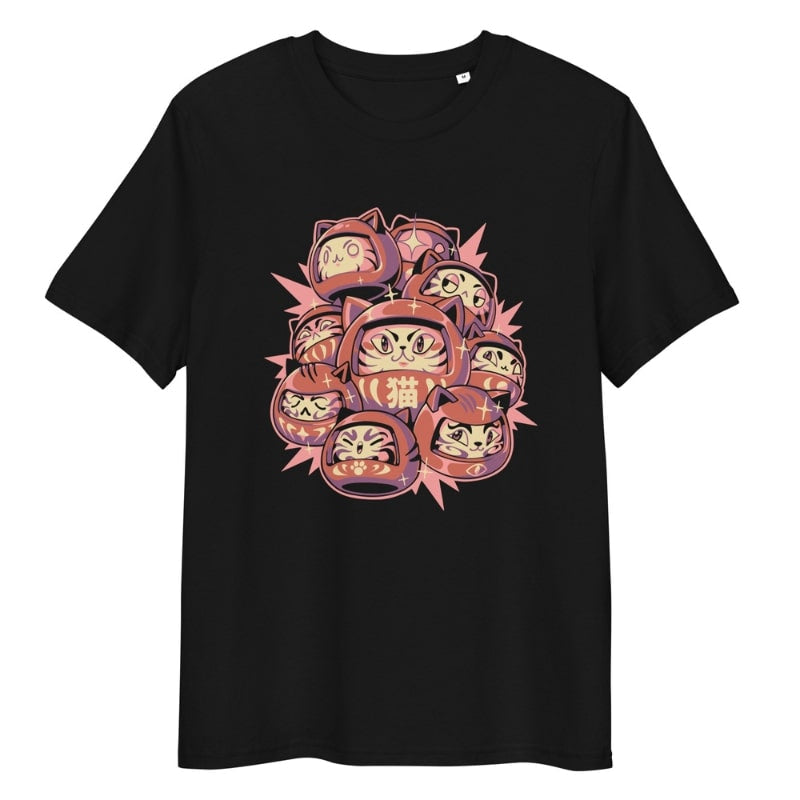 Daruma Cat Japanilainen T-paita - S