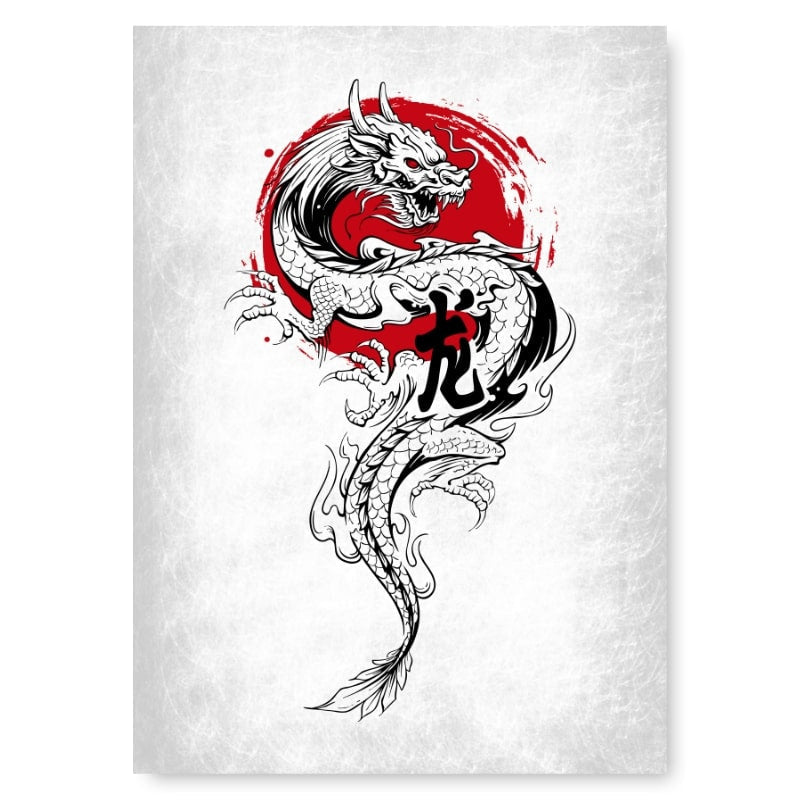 Dragon & Soleil Japanilainen juliste - A3