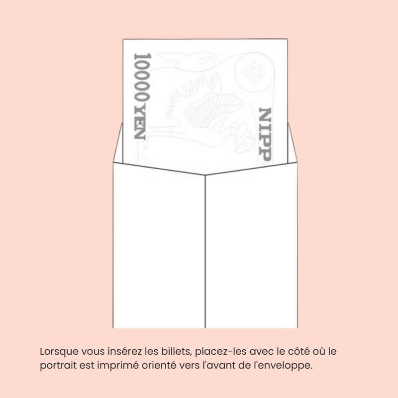 Japanilainen Shugi-bukuro Vaaleanpunainen kukkiva kirjekuori