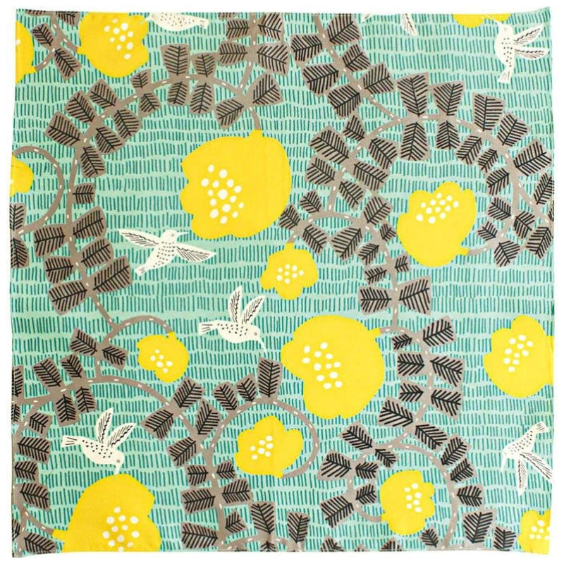 Japanilainen Furoshiki Vihreä Kolibri - 70cm x 70cm