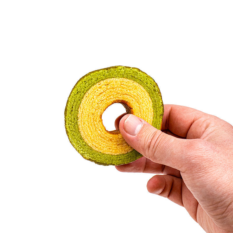 Japanilainen Taiyo Baumkuchen Maito & Matcha kakku