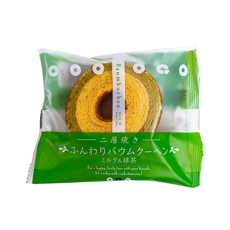 Japanilainen Taiyo Baumkuchen Maito & Matcha kakku