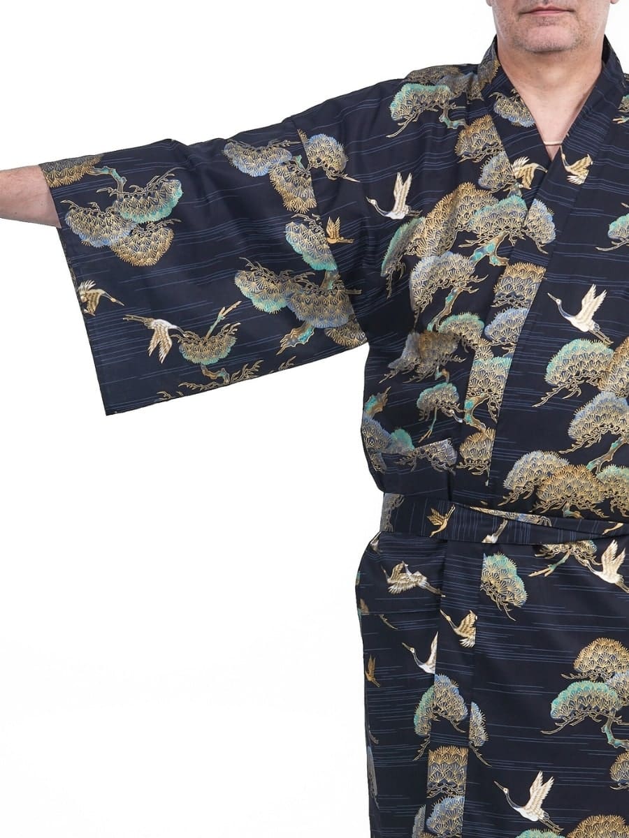 Happi Miesten Crane & Pine Kimono - Yksi kokoinen