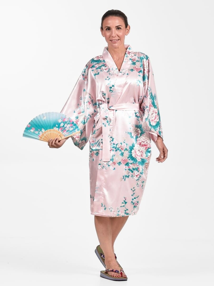Naisten Happi Peony & Iris Kimono - Yhden kokoinen