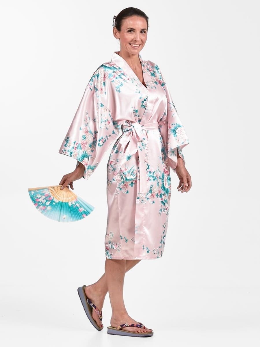 Naisten Happi Peony & Iris Kimono - Yhden kokoinen
