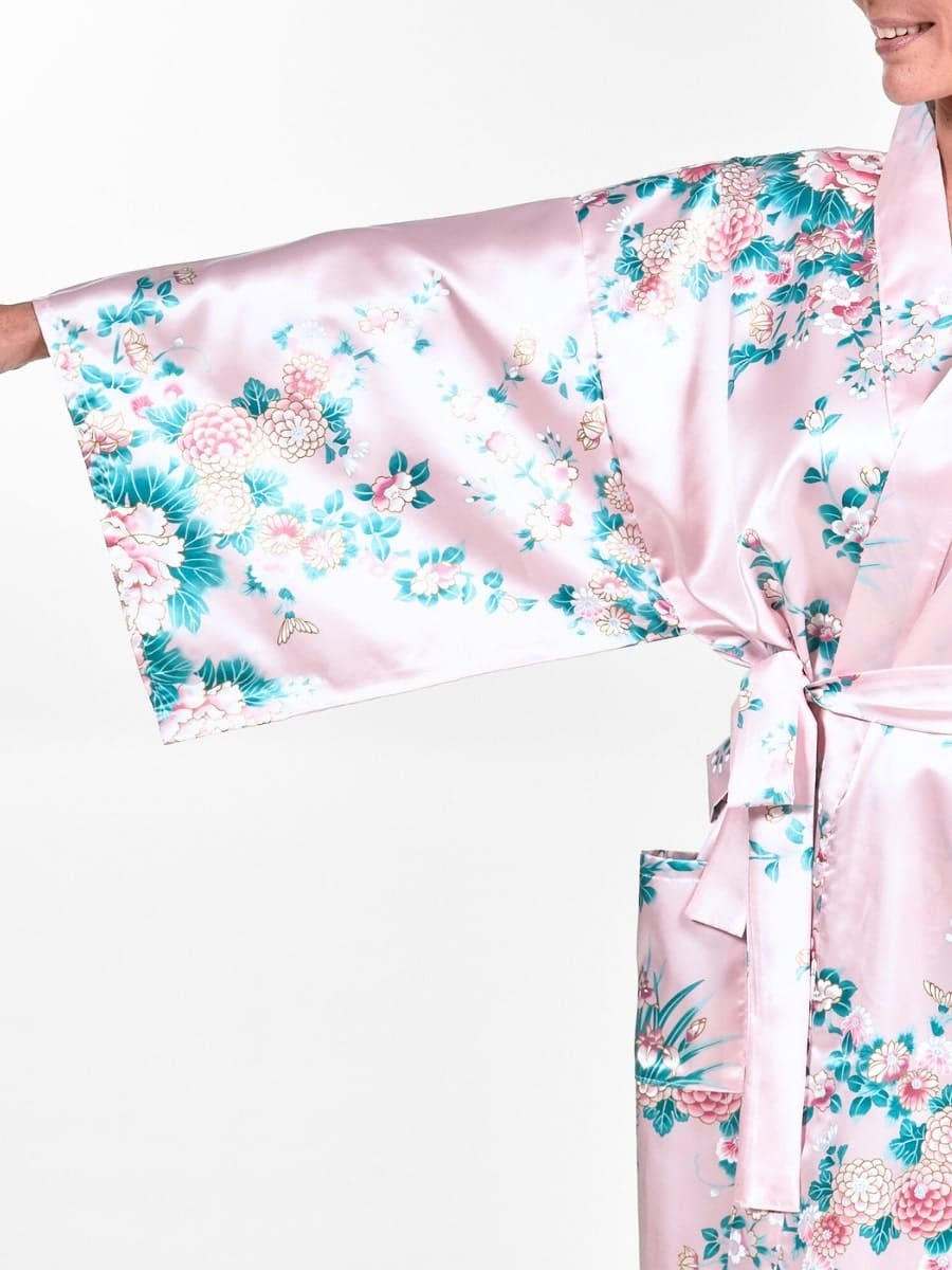 Naisten Happi Peony & Iris Kimono - Yhden kokoinen