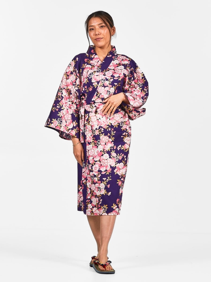 Naisten Happi Sakura Flower Kimono - Yksi kokoinen
