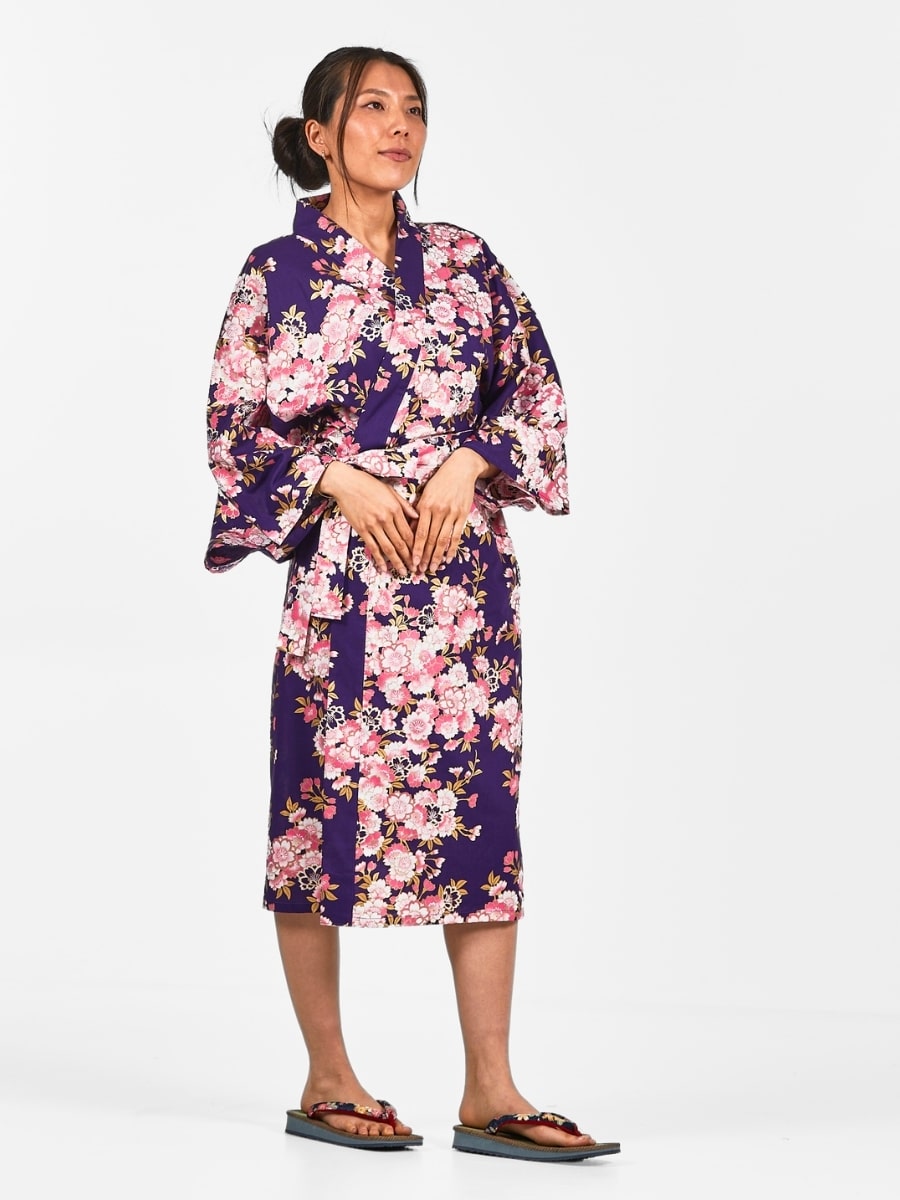 Naisten Happi Sakura Flower Kimono - Yksi kokoinen