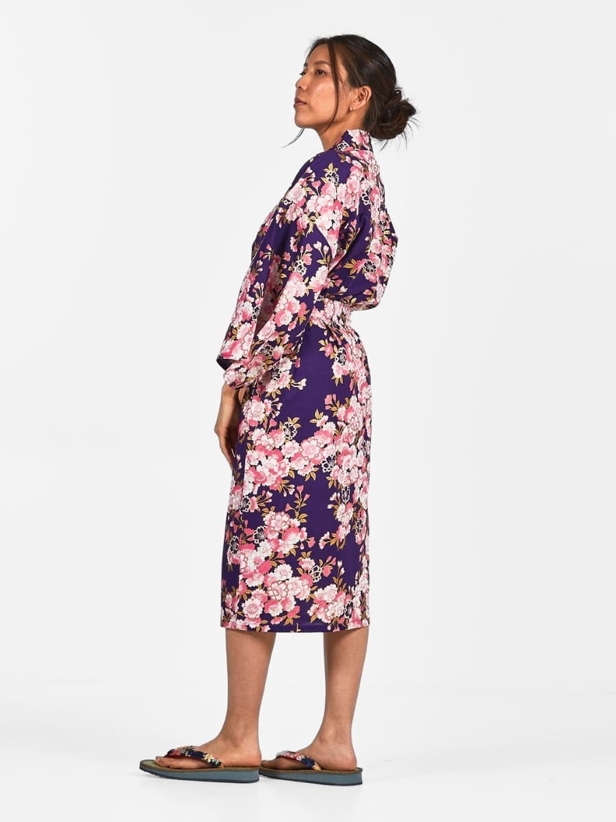 Naisten Happi Sakura Flower Kimono - Yksi kokoinen