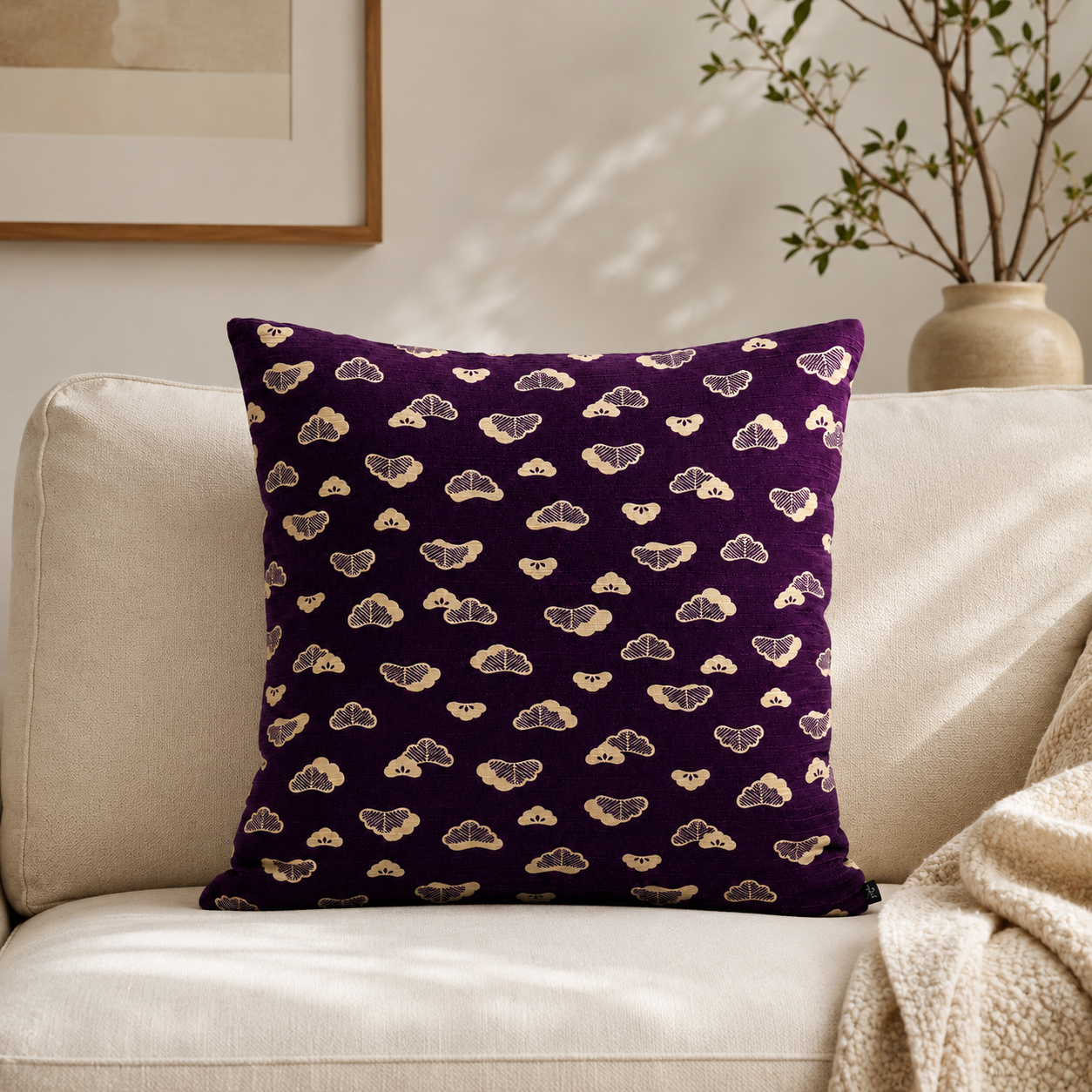 Matsu kuvio japanilainen tyynynpäällinen violetti