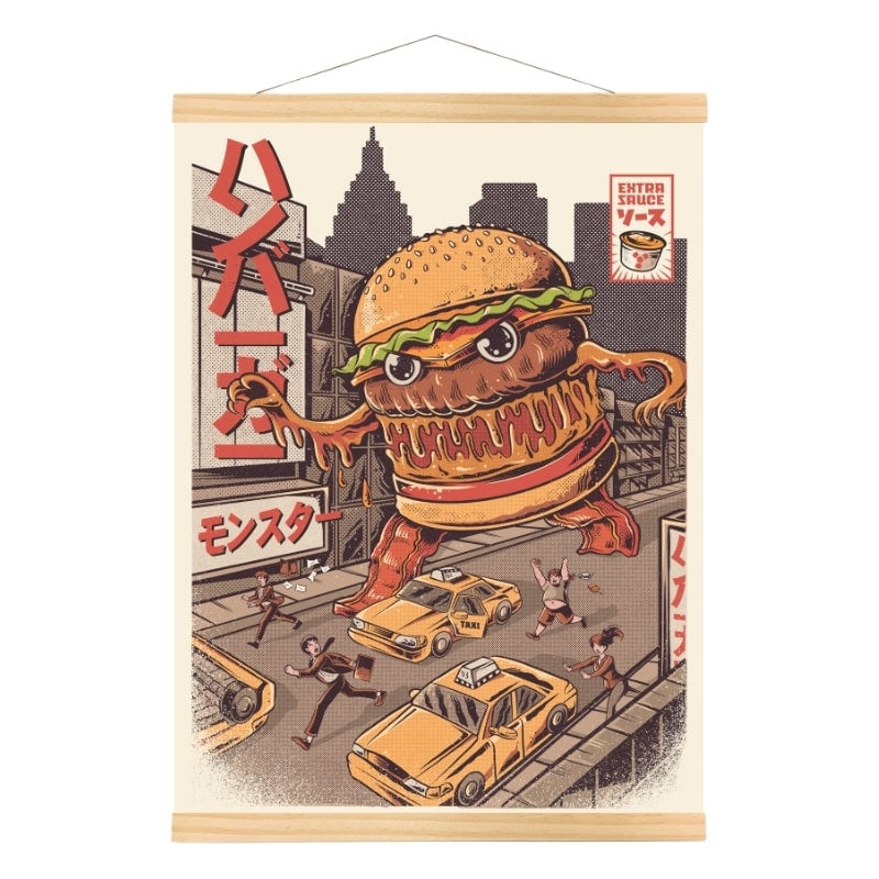 Japanilainen Burgerzilla-juliste - A3