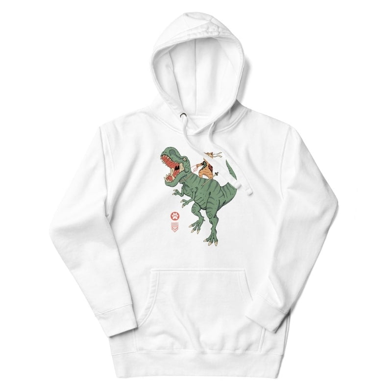 Neko T-Rex japanilainen huppari - S / Valkoinen