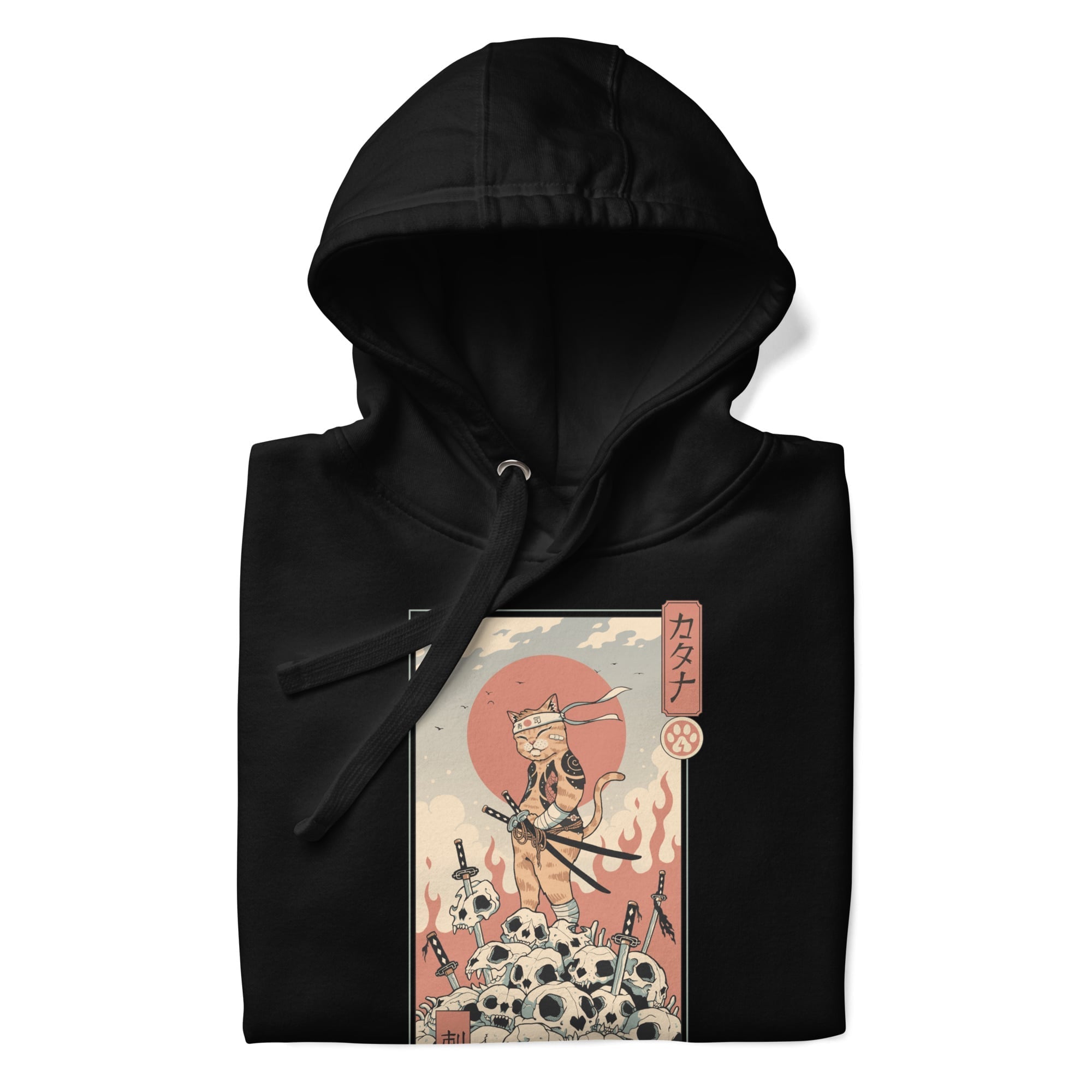 Japanilainen collegepaita Ukiyo-e Neko Assassin Neko Assassiini