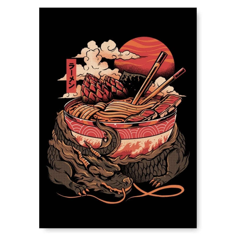 Japanilainen Dragon Ramen -juliste - A3
