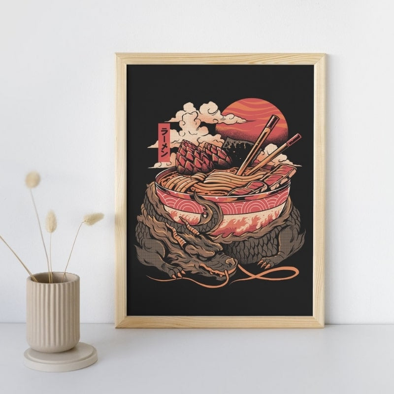 Japanilainen Dragon Ramen -juliste - A3