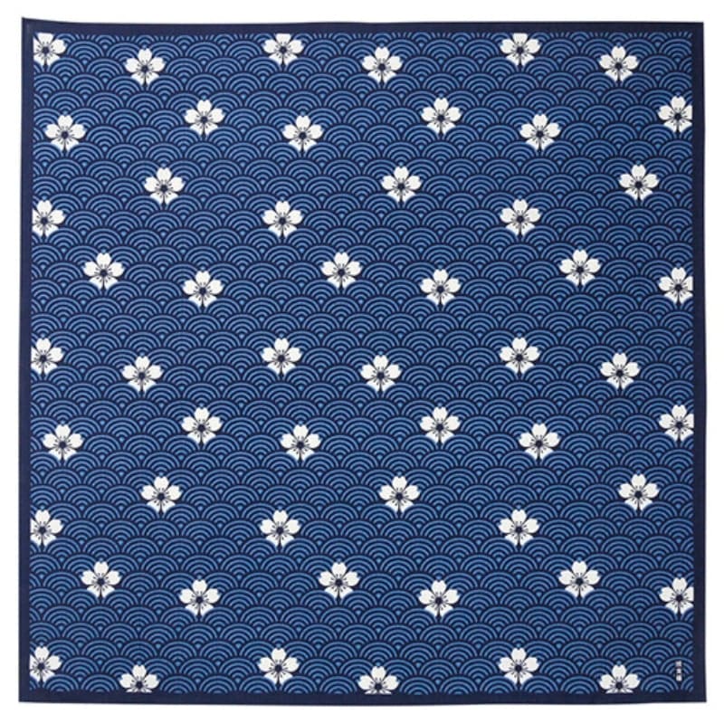 Japanilainen Furoshiki Seigaiha kuvio - 70x70 cm - 70cm x 70cm - 70cm x 70cm