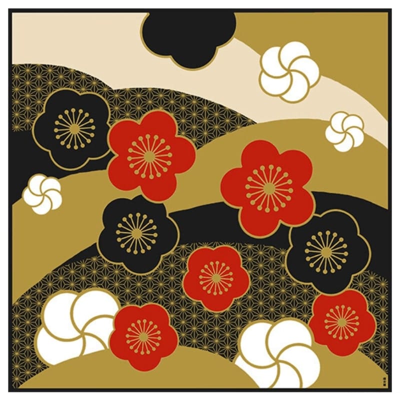 Japanilainen Furoshiki Ume Nishiki - 90x90 cm - 90cm x 90cm - 90cm x 90cm