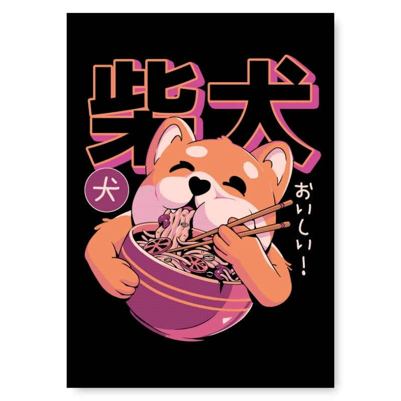 Japanilainen Shiba Noodle -juliste - A3