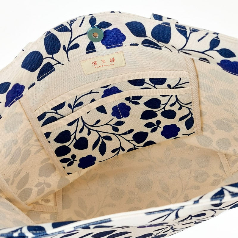 Japanilainen Kangaskassi Kukkakuvio