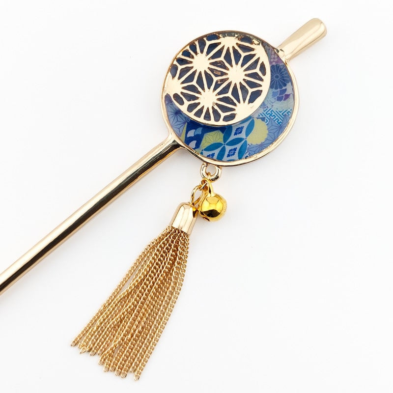 Japanilainen Kanzashi Asanoha Blue