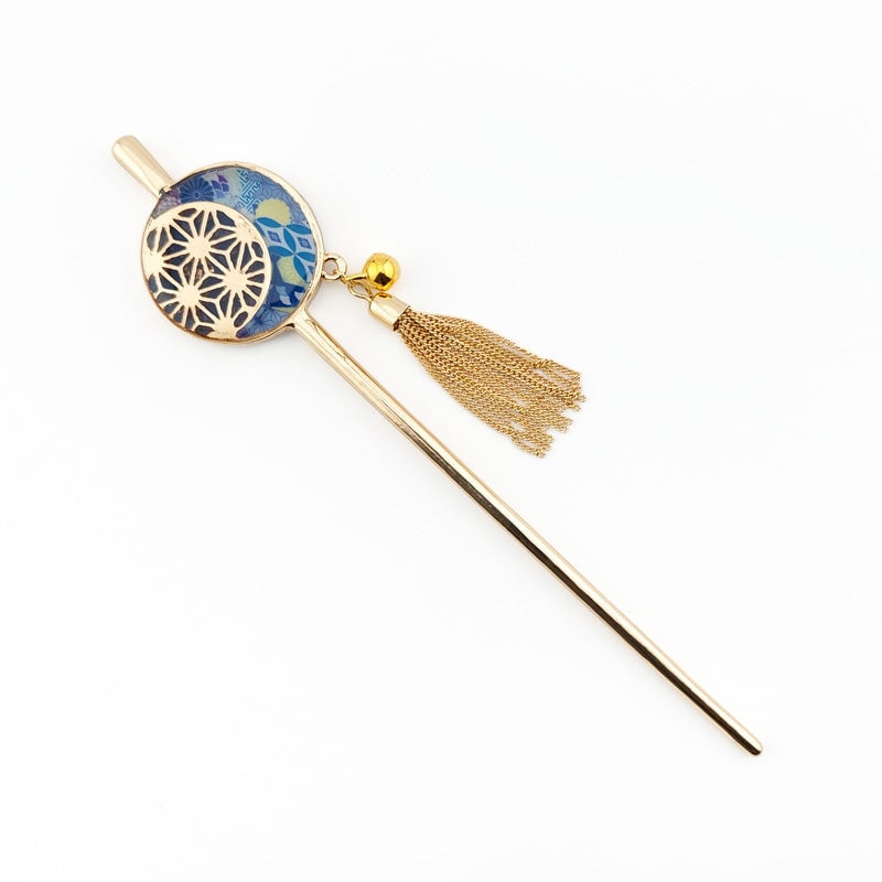 Japanilainen Kanzashi Asanoha Blue