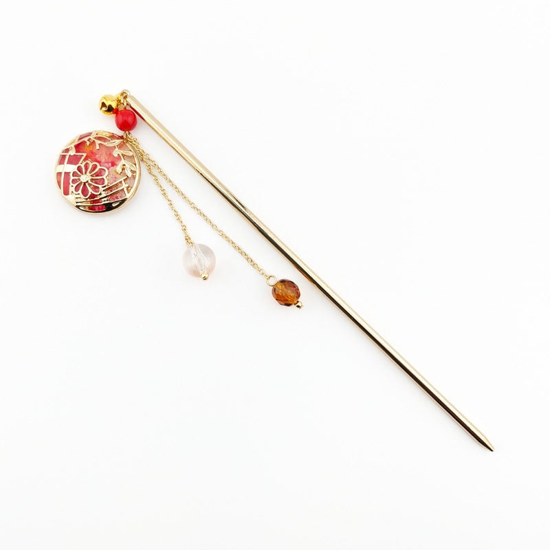 Japanilainen Kanzashi Temari Punainen