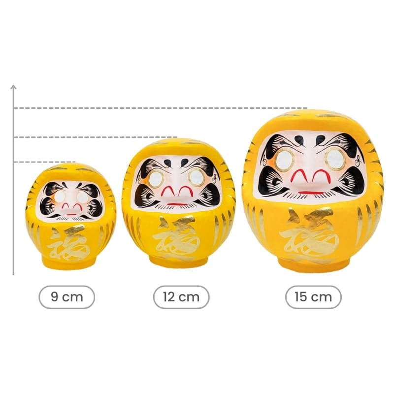 Japanilainen keltainen Daruma - 9-15 cm