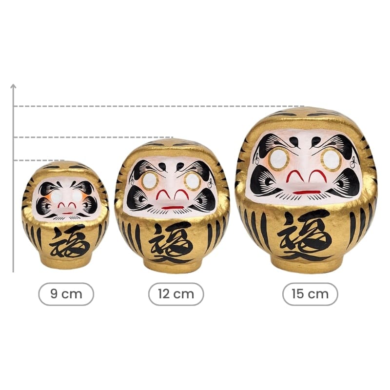 Japanilainen kultainen Daruma - 9-15 cm