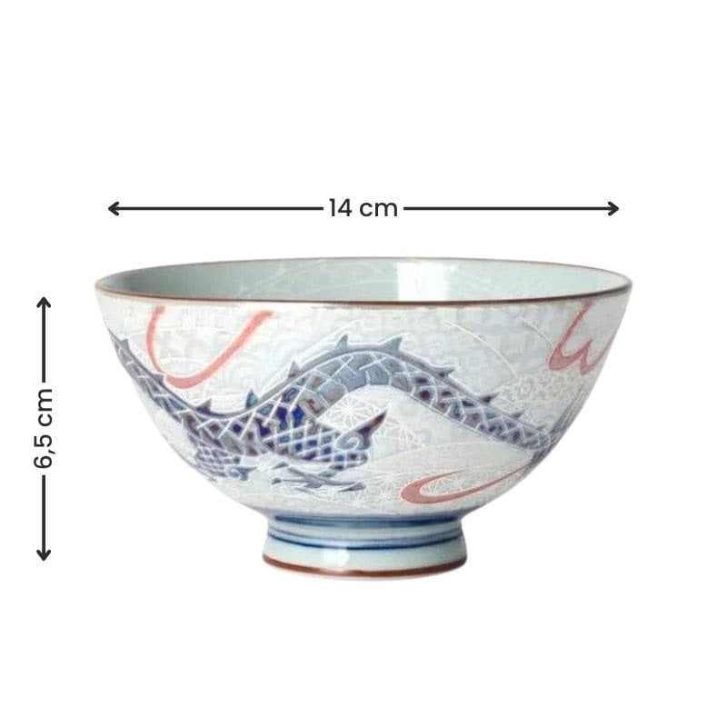 japanilainen lohikäärme keraaminen kulho