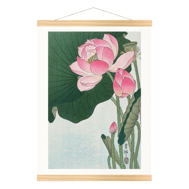 Japanilainen lootuskukka tulosta - A3