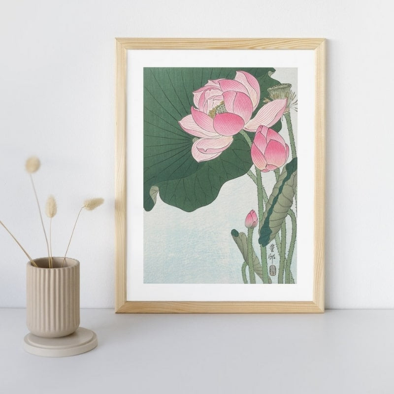 Japanilainen lootuskukka tulosta - A3