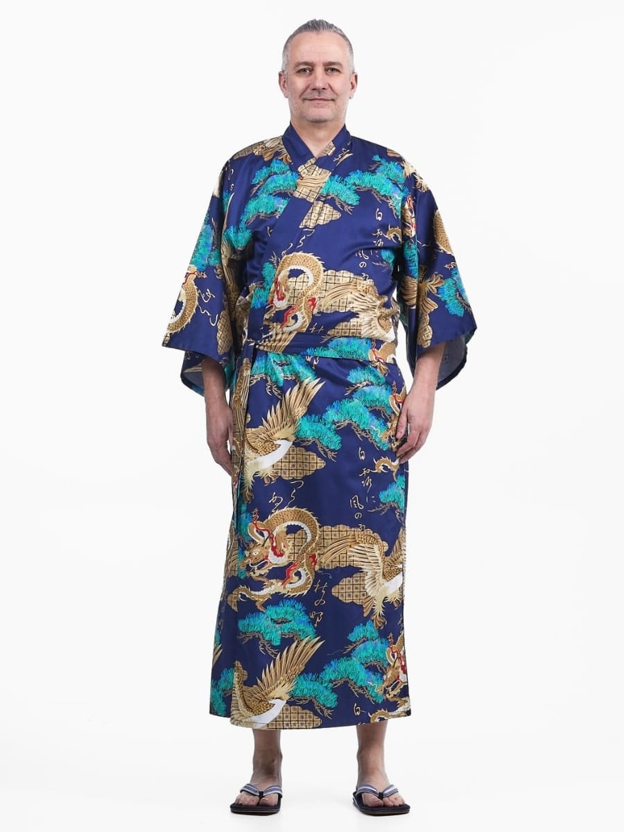 Japanilainen miesten kimono Ryū to Washi - Yhden kokoinen