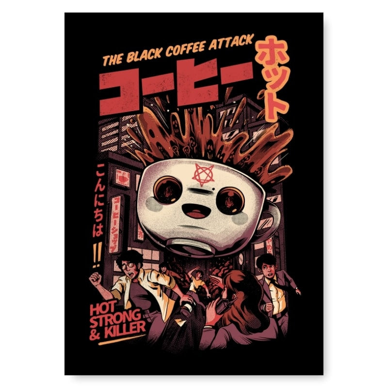 Japanilainen musta kahvi juliste - A3