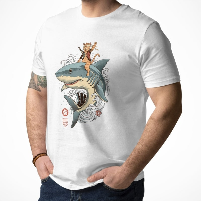 Japanilainen Neko Shark T-paita
