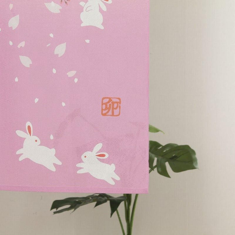 Sakura Usagi Japanilainen Noren - 85 x 150 cm